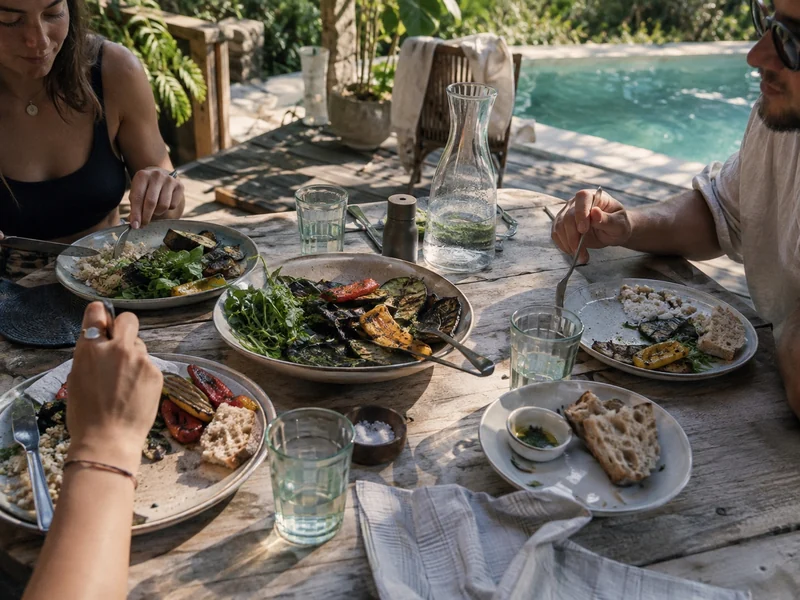AI-generated concept of a shared terrace lunch